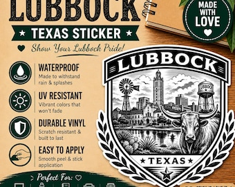 Lubbock TX College Town Crest Sticker – West Texas Pride Vinyl Decal