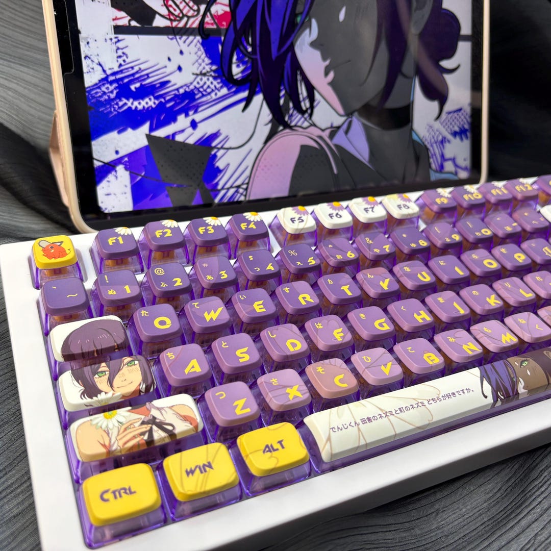 Translucent Pudding Keycaps Reze Bomb Devil Translucent Pudding Keycaps, 122 Keys PBT Mechanical ...