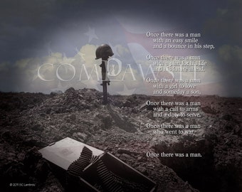 Combat Memorial, Soldier's Cross, Tribute to America's Fallen Soldiers, Digital Photo Composite, Original Text