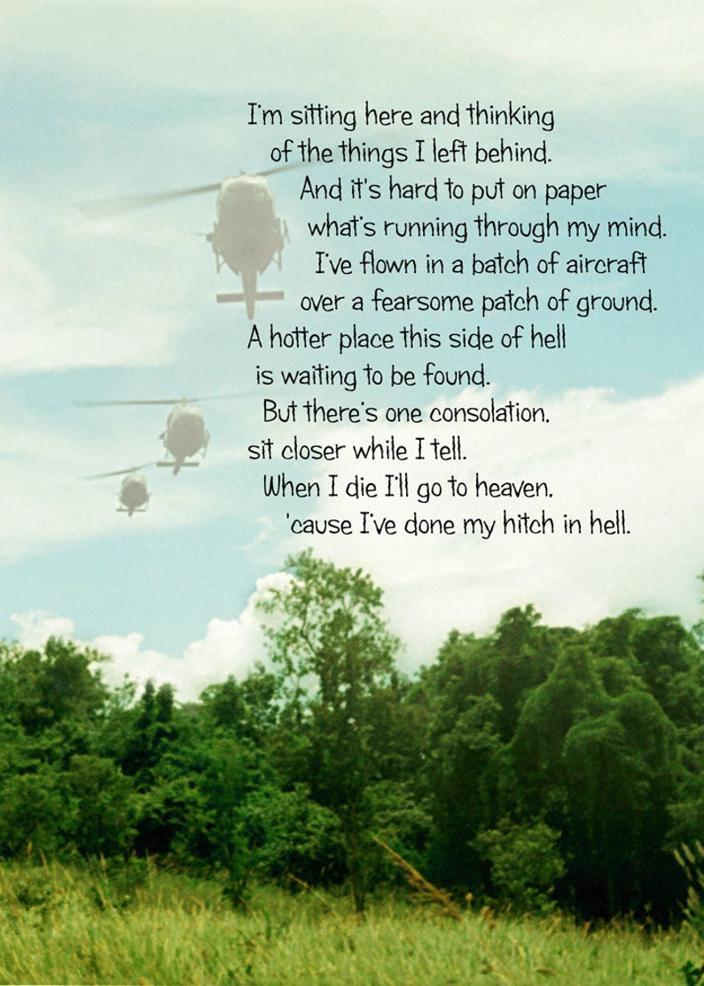 Hitch in Hell Verse, Vietnam, Helicopters, Three Hueys, Jungle Photo