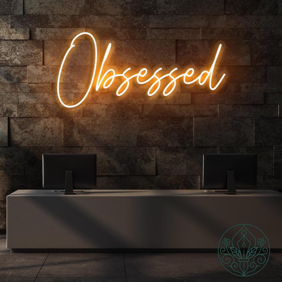 Obsessed LED Neon Sign | Modern Script Art - Etsy