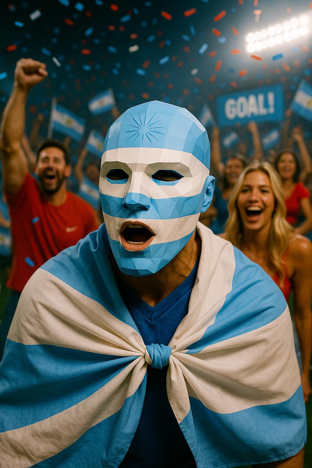 Argentina Fan Mask - Men's Sports Team Soccer Football Cricket ...