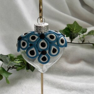 Turquoise Heart Drop Ornament  O-084