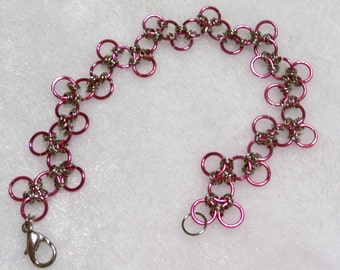 Pink Links Bracelet  B-055