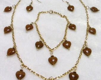 Brown Hearts Set  S-005