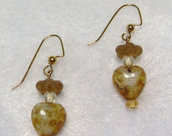Golden Heart Earrings  E-081