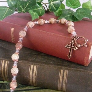 Natural Stone Rosary Bracelet  B-077