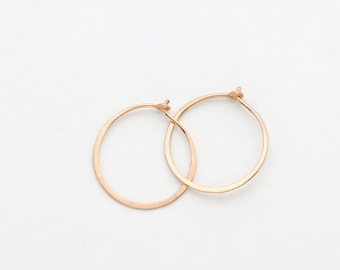 Small Gold Hammered Hoop Earrings - E1385