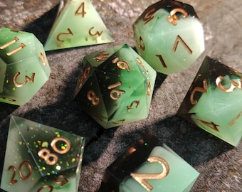 Mint Grün gesprenkelte DND Würfel Set - RPG Polyedrische Würfel für Dungeons und Dragons
