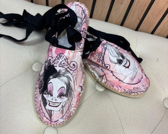Espadrillas Disney fatte a mano, cucite a mano | Espadrillas originali in juta | Calzature estive