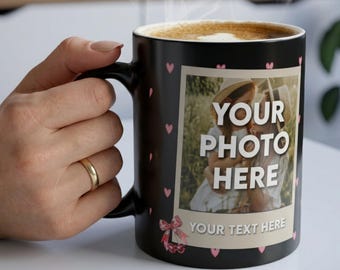 Personalized Photo Magic Mug, Custom Color Changing Mug, Heat Reveal Coffee Cup, Gift for Mom, Couple or Family