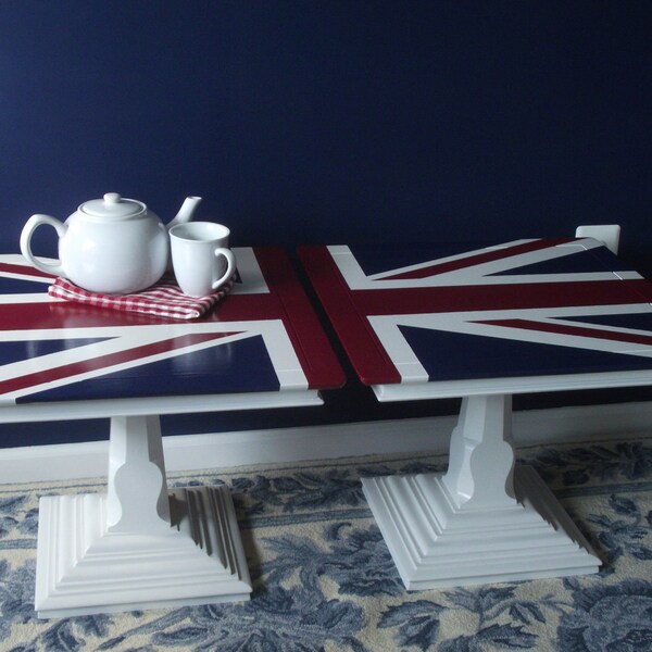 Pair of Vintage Union Jack Side Tables/Coffee Table