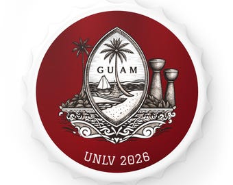 Abrebotellas magnético personalizado con el escudo de Guam