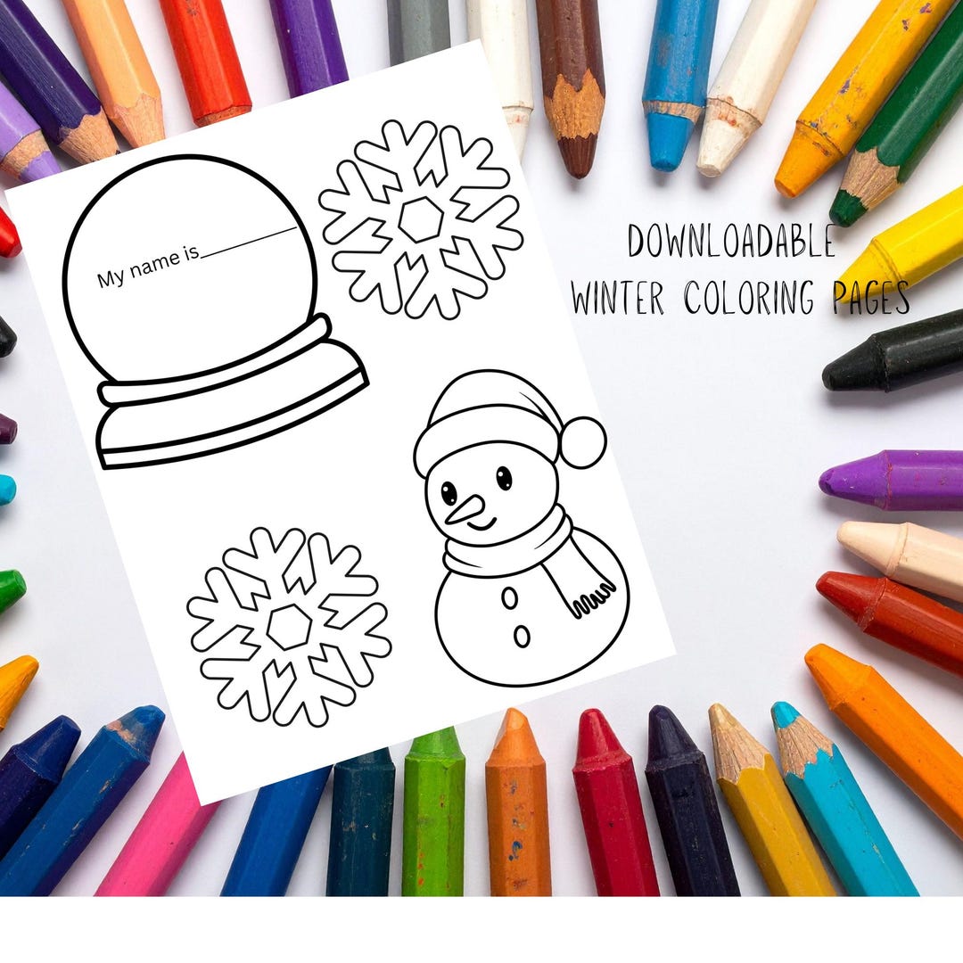 Snow Day Color Worksheet.pdf Winter Coloring Pages Bundle | 17 Printable Winter Coloring Sheets for ...