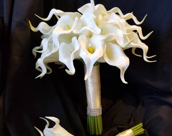 Calla lily bouquet, real touch flower bouquet, bridal bouquet, bouquet set
