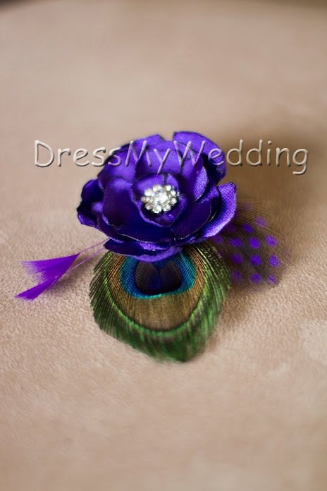 Fermaglio Per Capelli A Fiore Con Strass Mecool - Diametro 7,5 Cm, Colore Viola, Accessorio Da Sposa E Spilla