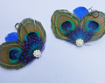 Peacock shoe clips, Customizable