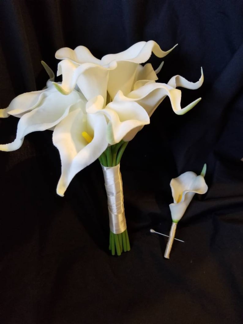 Calla lily bouquet real touch flower bouquet bridal bouquet Etsy