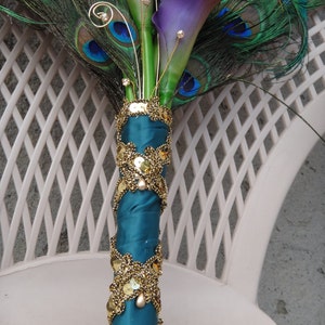 Calla lily peacock bouquet, fan bouquet, Customizable image 4
