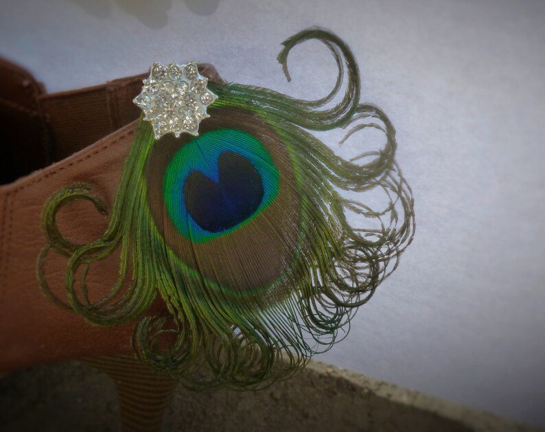 Pair of Peacock Shoe Clip Feather Shoe Clip Shoe Etsy