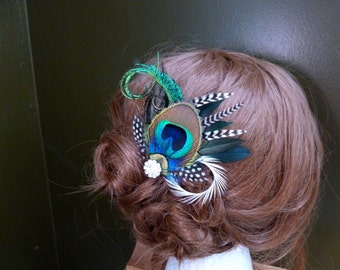 Bridal peacock hair accessories "Liana"