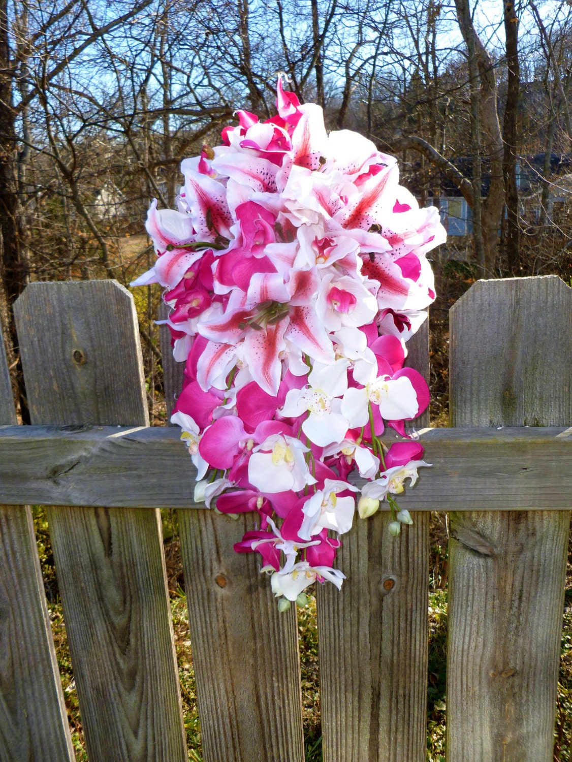 Pink Cascading Orchid Bouquet