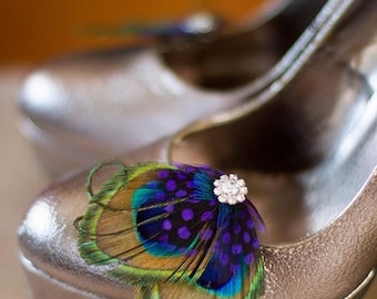 Peacock shoe clips, Customizable