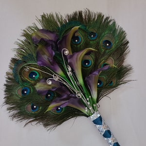 Calla lily peacock bouquet, fan bouquet, Customizable image 7