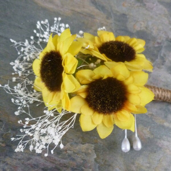 Sunflower Boutonniere Etsy