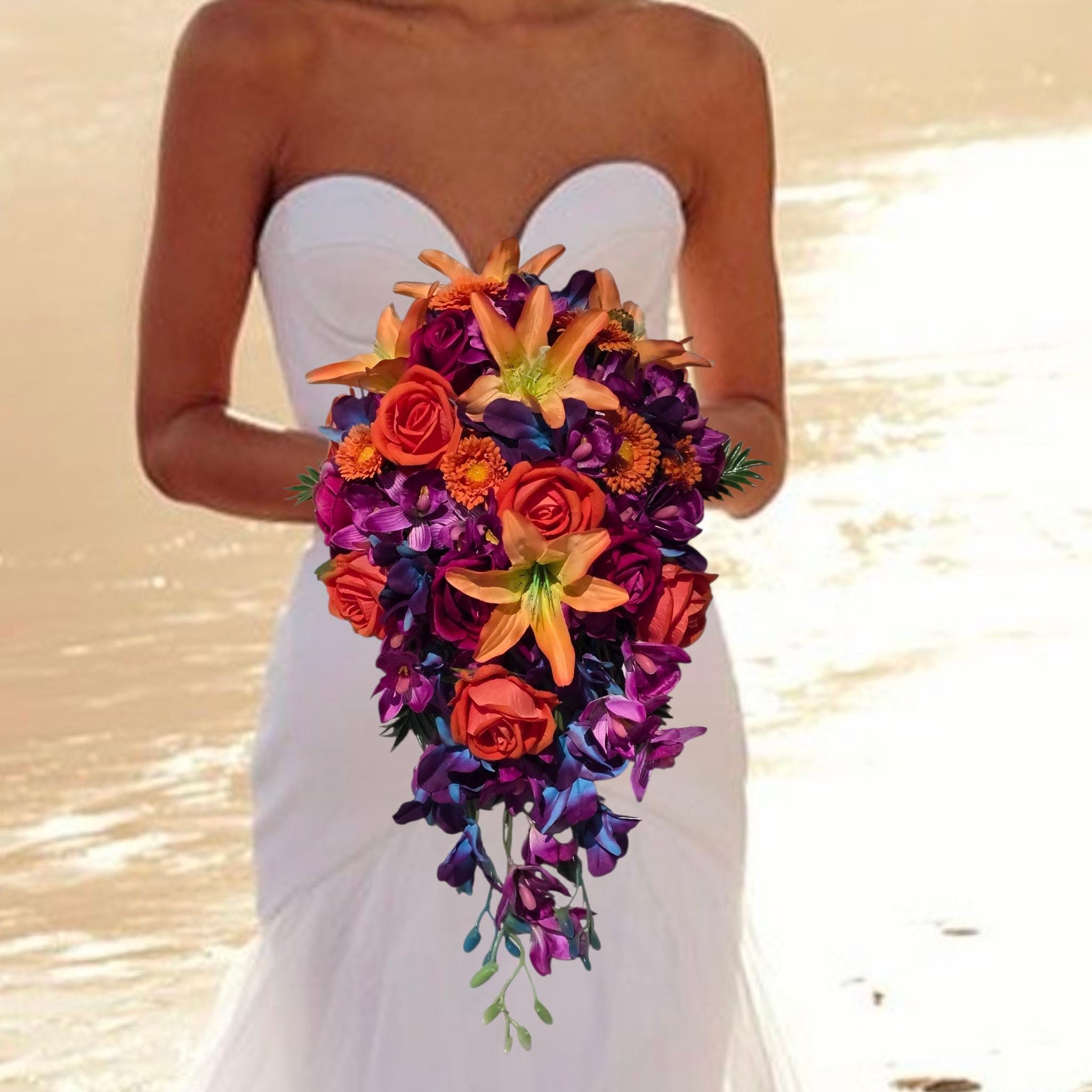 Cascading Silk Bridal Bouquet