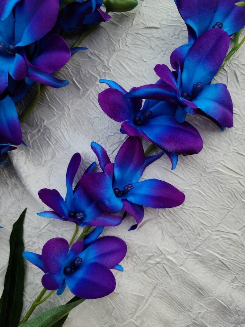 Galaxy Orchid Stems 4-100 Stems Artificial Purple Blue - Etsy UK
