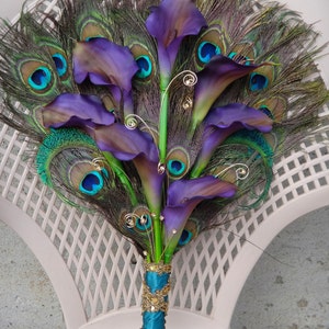 Calla lily peacock bouquet, fan bouquet, Customizable image 3