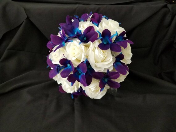Wedding Buttonhole~Ivory Foam Rose*Galaxy Orchids*Babies Breath