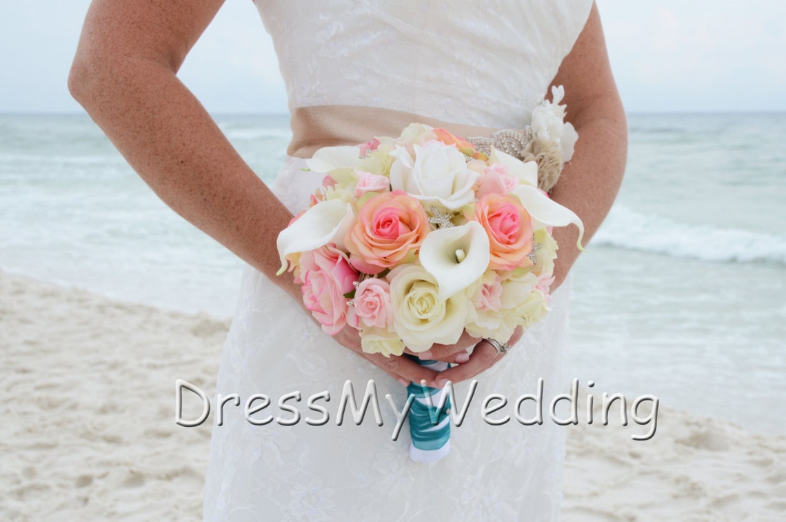 Real Touch Rose Calla Lily Hydrangea Bouquet Light Pink Etsy