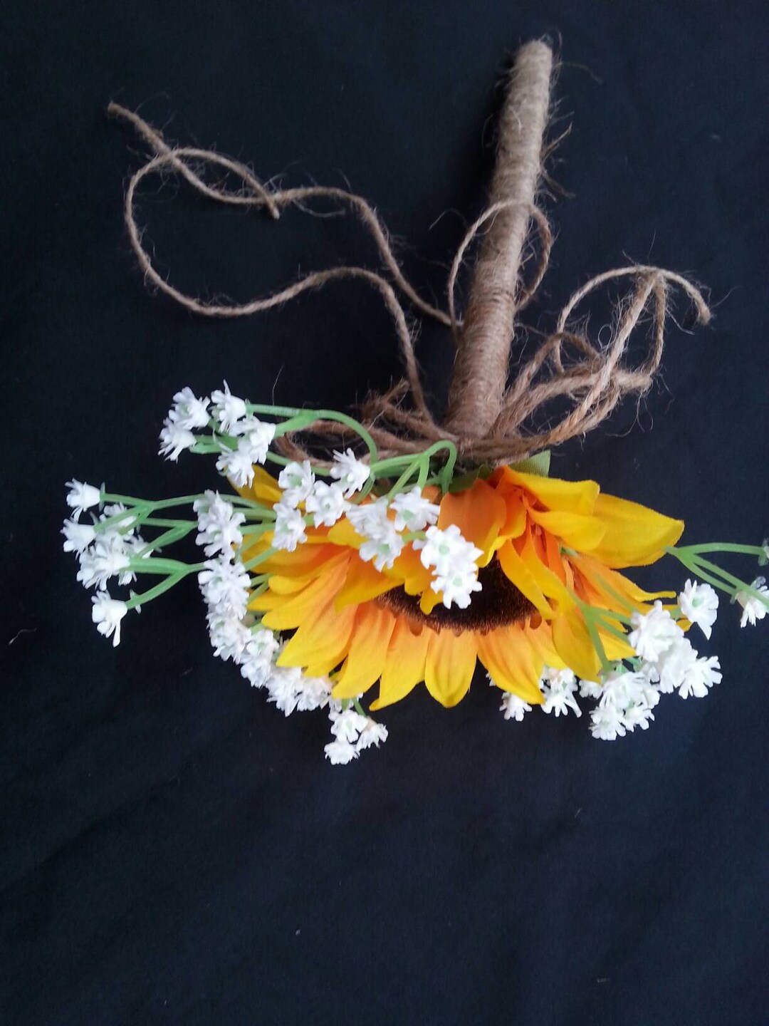 Sunflower Baby's Breath Flower Girl Wand Artificial Etsy