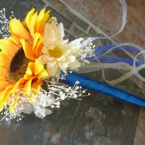 Sunflower, daisy flower girl wand, artificial flowers