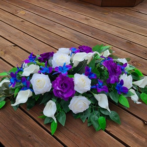 Wedding table decor, center piece, rose calla lily orchid center piece image 3