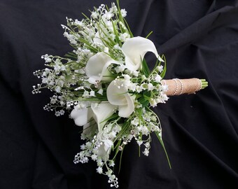 専用＊wedding&interior＊スズラン&シルバーリーフフェイクブーケ 専用