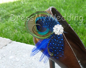Peacock shoe clips, Customizable