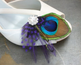 Peacock shoe clips, available in more colors
