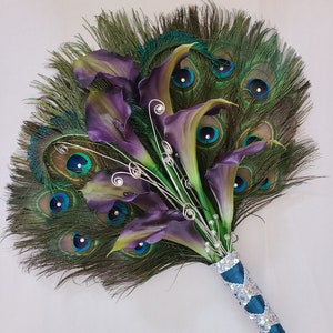 Calla lily peacock bouquet, fan bouquet, Customizable image 6