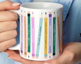 Affirmationen für Lehrkräfte – Stiftbecher | Personalisierte Geschenke zum Schulstart | Woche der Wertschätzung für Lehrkräfte | Positive Lernatmosphäre im Klassenzimmer