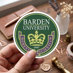 Barden University Seal Sticker, Pitch Perfect Bellas Vinyl Decal for Laptop & Water Bottle, Momenti Scientiam 1907