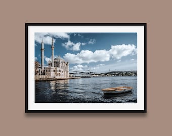 Ortakoy Moschee Foto Druck, Istanbul Bosphorus Ansicht