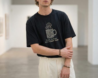 コーディングコーヒー中毒者シャツ | コーヒーコーディングギフト | プログラマーシャツ | コーダーギフト | 開発者コーヒーTシャツ | ソフトウェアエンジニアギフト