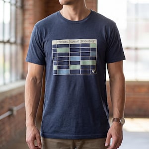 Emotional Support Spreadsheet T-Shirt | Accountant Gift | Data Analyst Tee | Funny Excel Shirt for Project Managers | Gift for Coworker