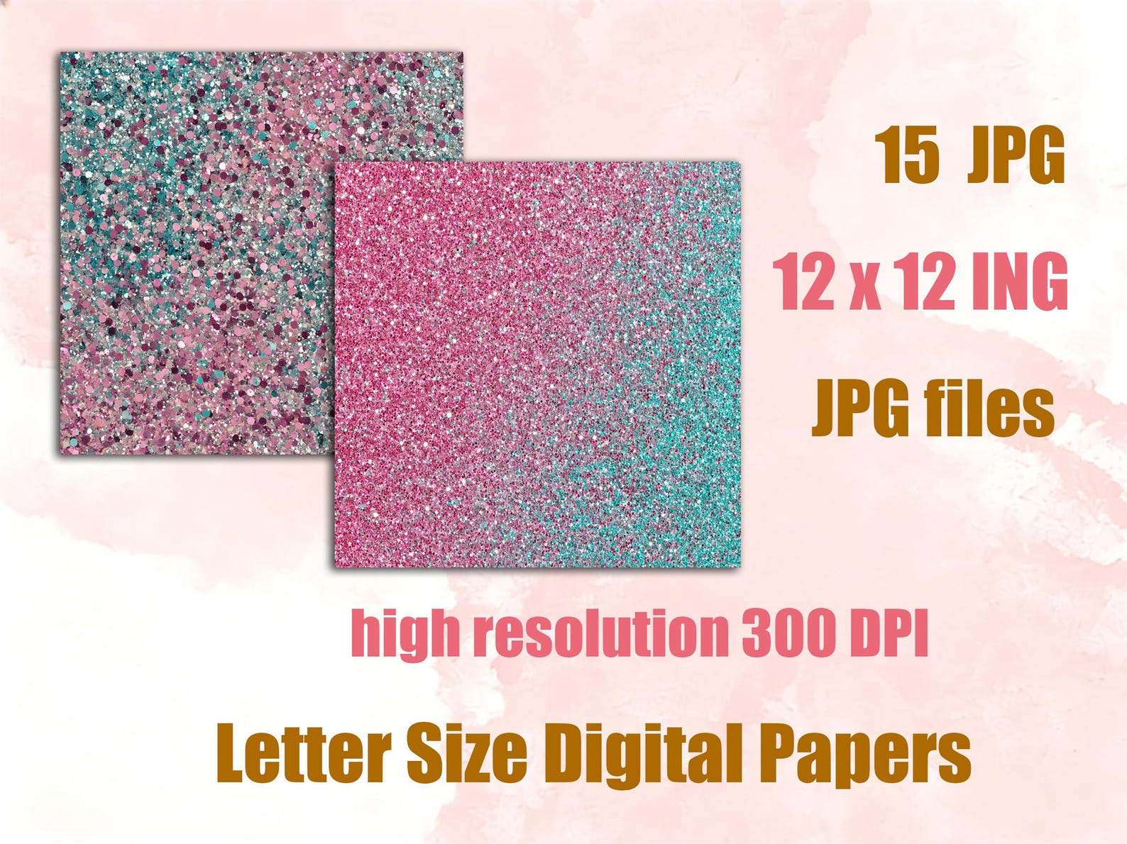 Glitter Seamless Patterns: Metallic Digital Paper Pack With Gold Silver ...