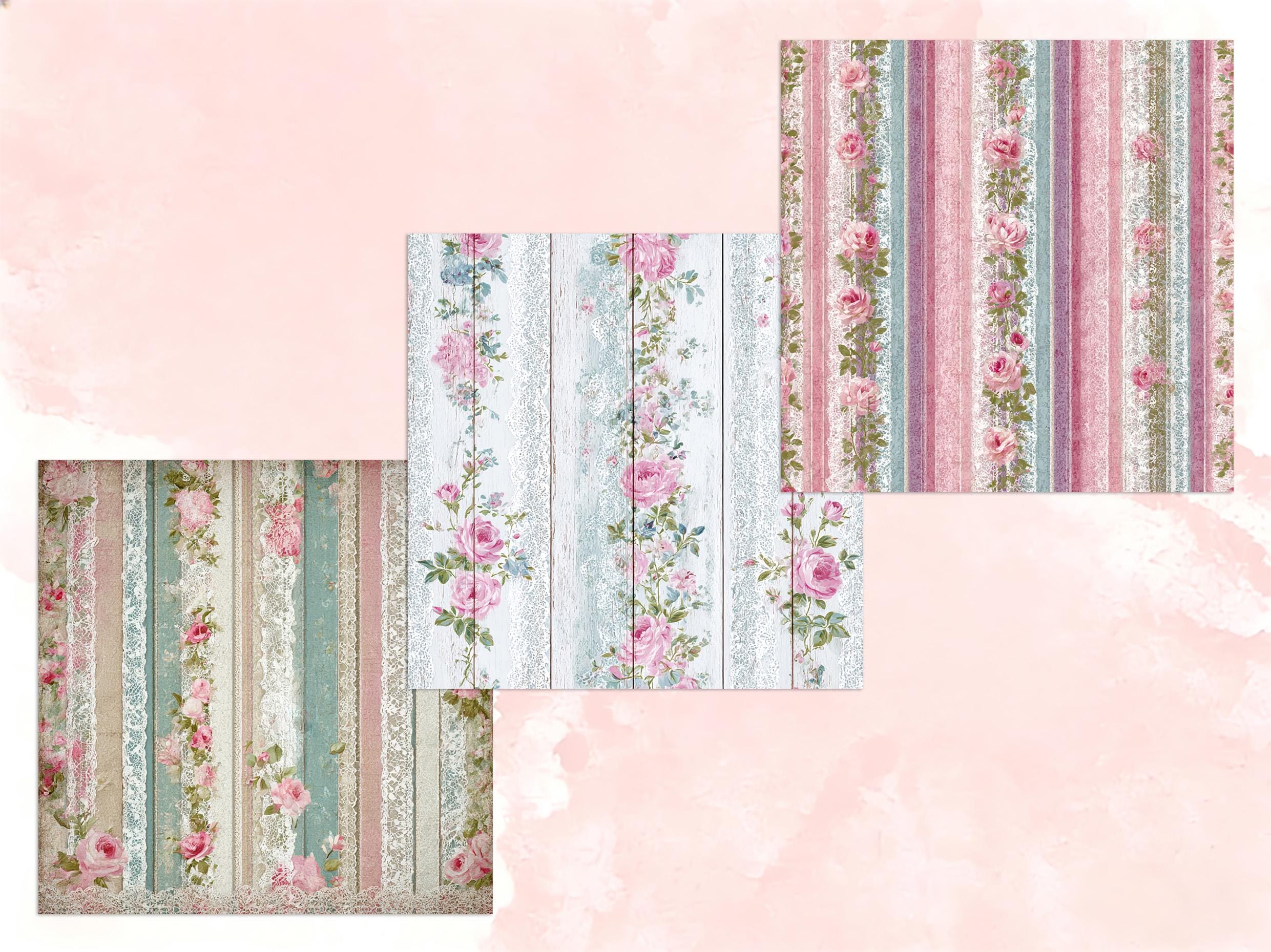 Shabby Chic Seamless Patterns: Vintage Floral Lace Digital Papers ...