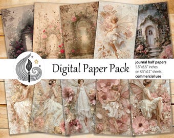 Fairy Portal Junk Journal Pages: Enchanted Cottage Papers With Magical ...
