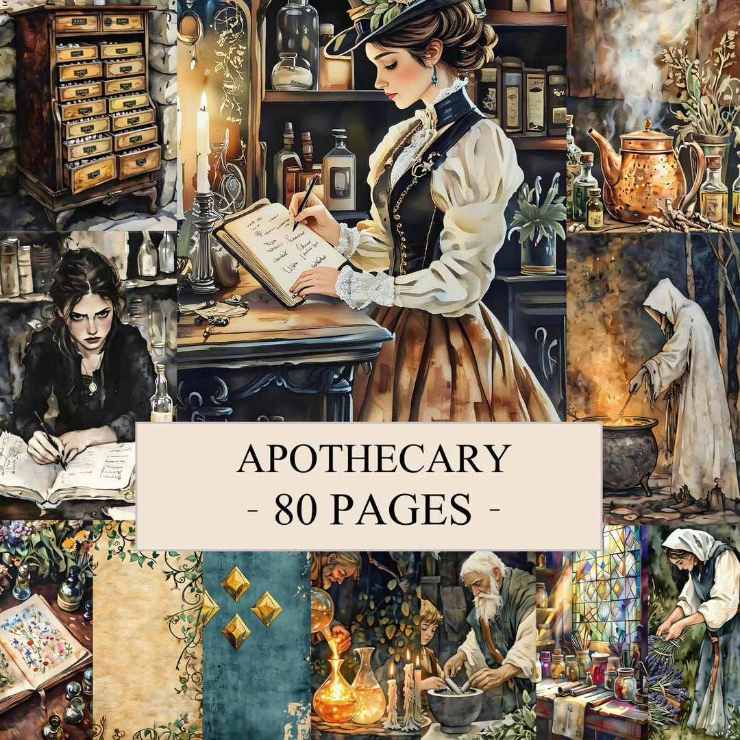 Apothecary Junk Journal Pages, Vintage Pharmacy Printable Pages ...